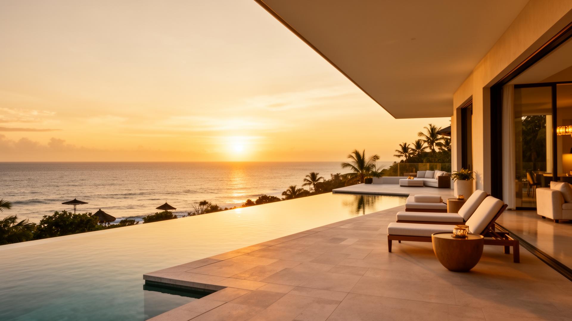 Sunset beach in Bali — luxury villa rental destination managed by Umaya